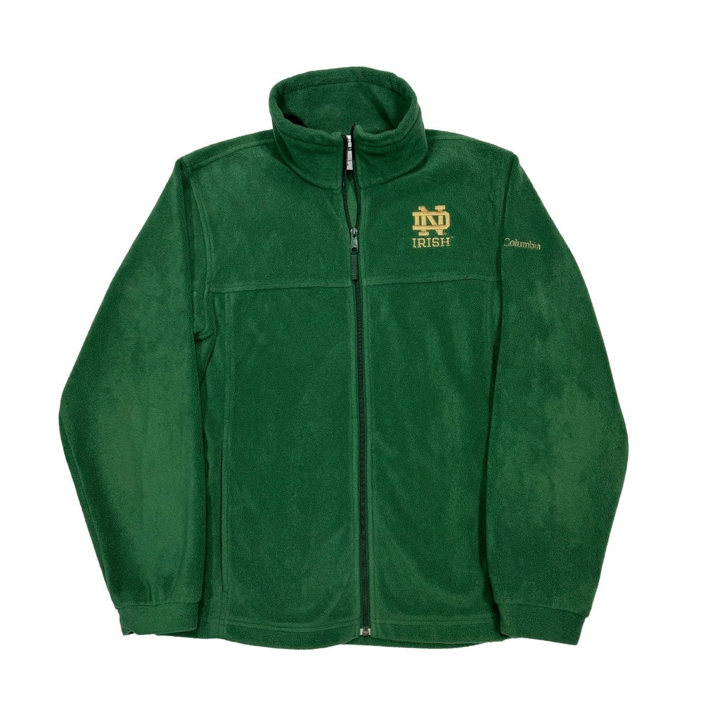 Notre Dame Columbia Fleece Jacket Green Youth 18-20 Full Zip